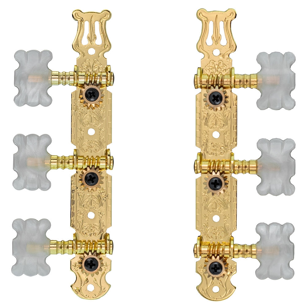 TGI Machineheads. Classical 3 in a Line. Lyra Style. Gold - Image 1