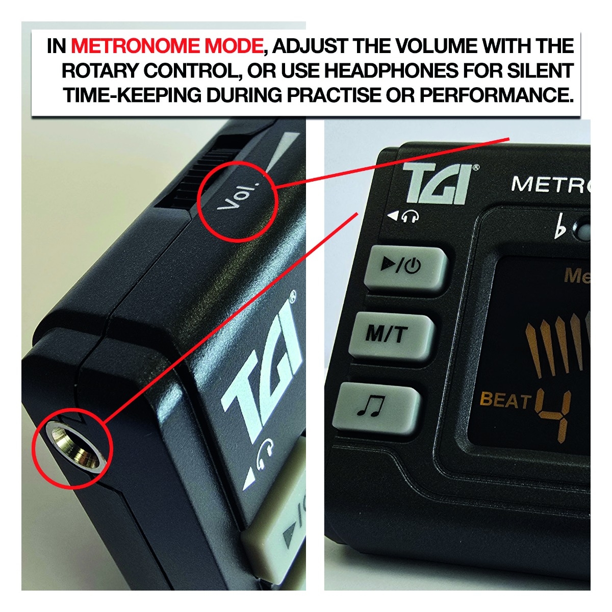 TGI Tuner Chromatic Tuner & Metronome with Clip On Sensor - Image 5