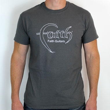 Faith Guitars T-Shirt Charcoal/White - Medium - Image 1