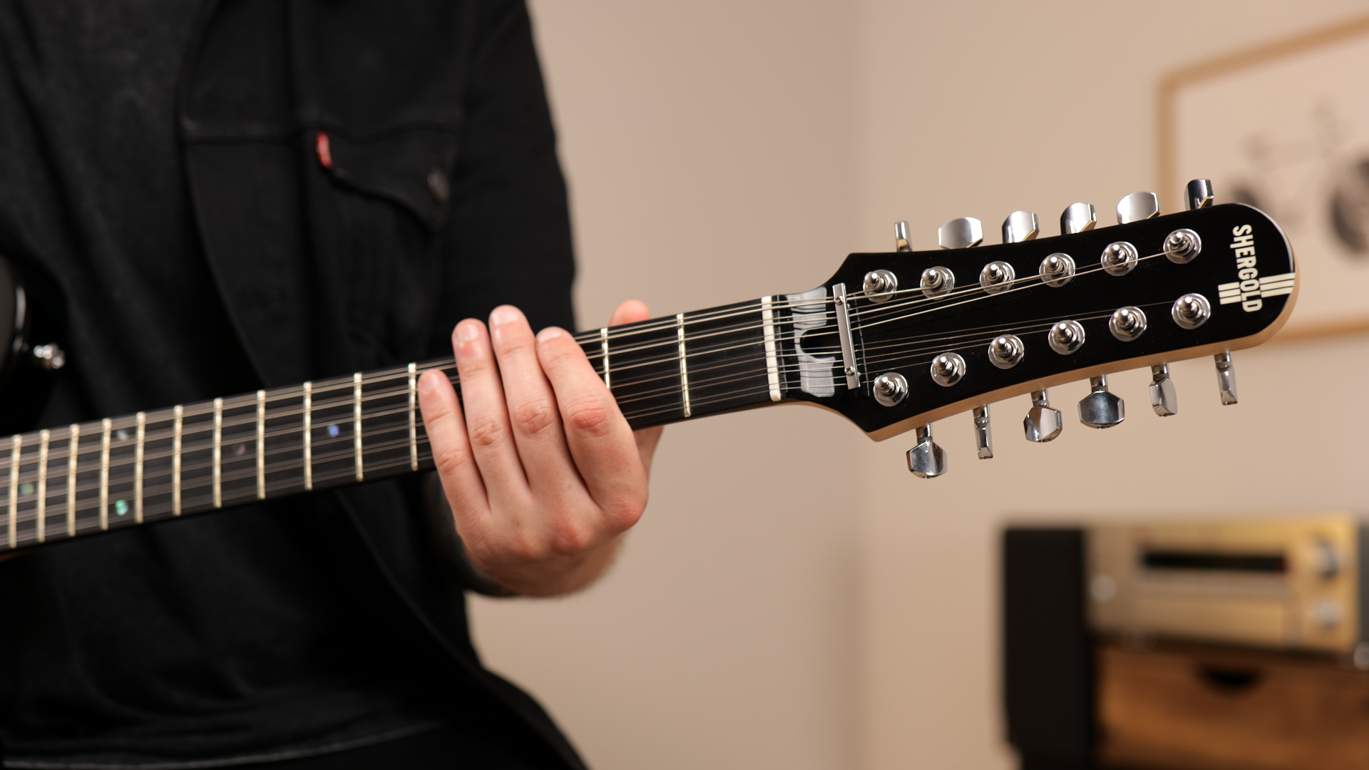 Shergold Telstar Standard ST14 Black 12-String - Image 3