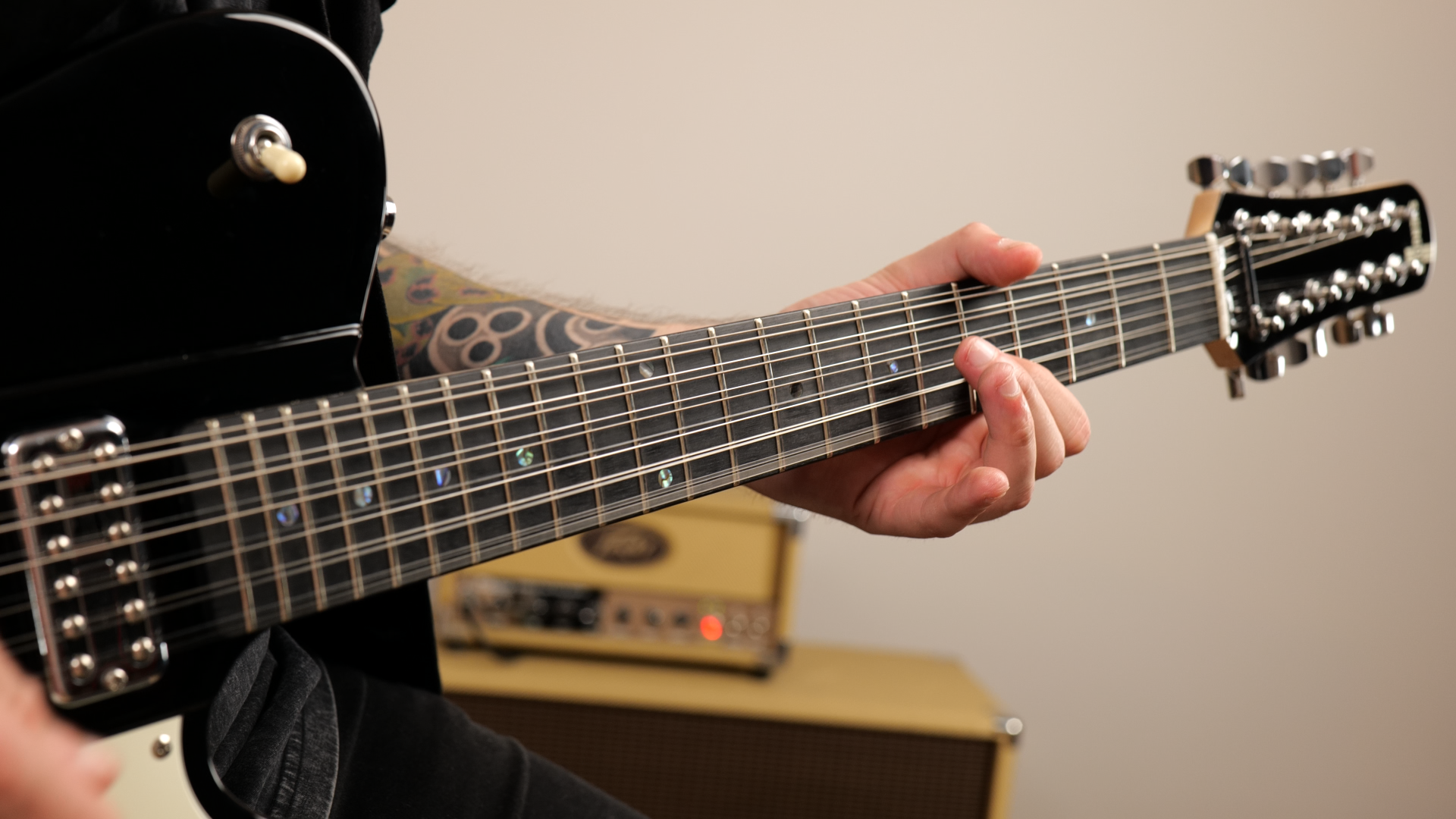 Shergold Telstar Standard ST14 Black 12-String - Image 5