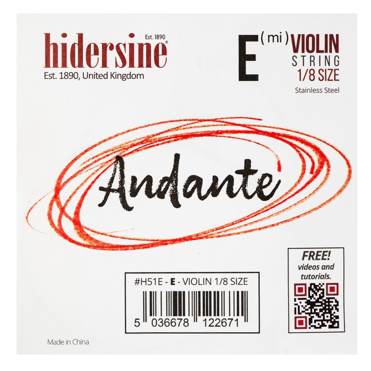 Hidersine Andante Violin E String 1/8 - Image 1