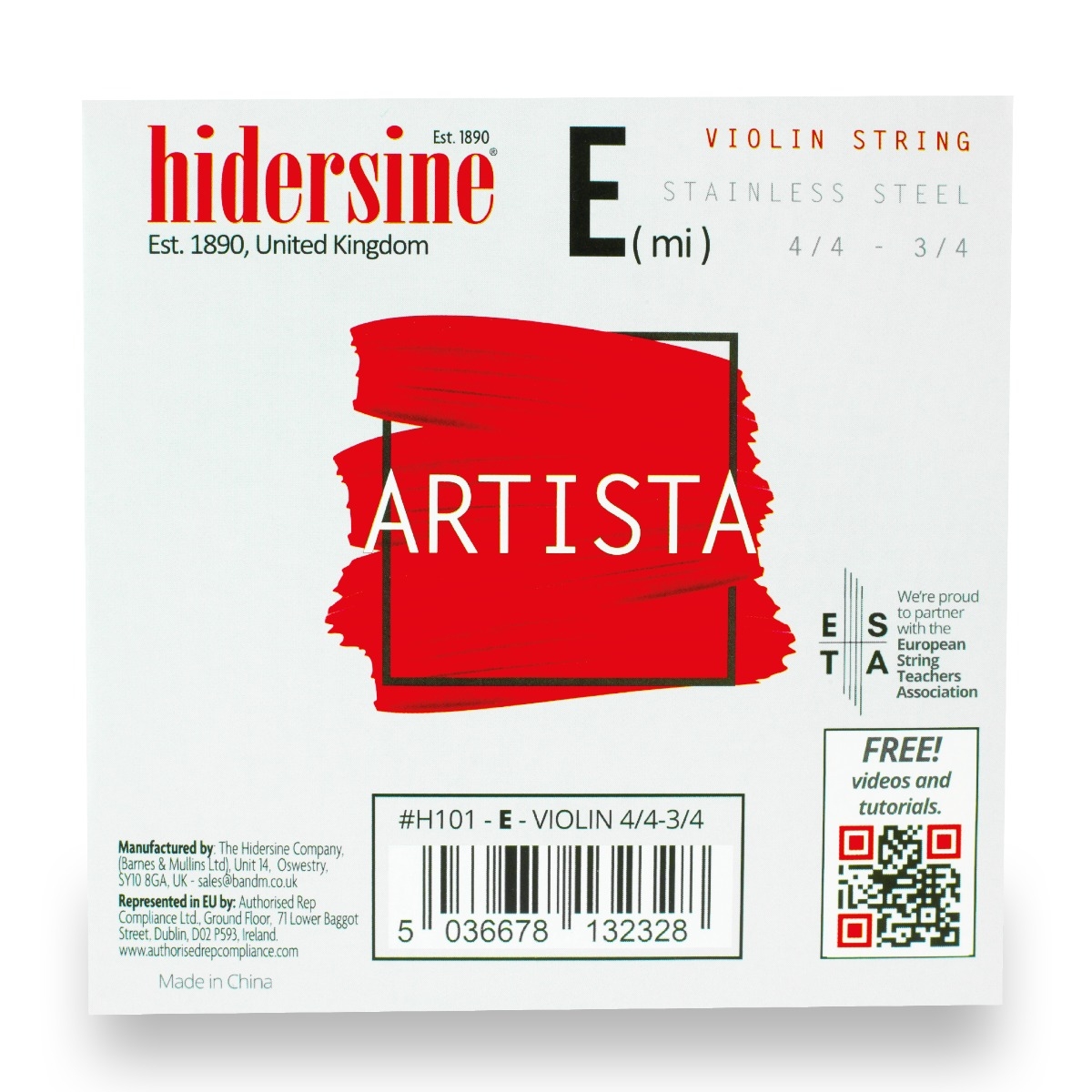 Hidersine Artista Violin E String – Premium Steel Core – 4/4–3/4 Size - Image 1