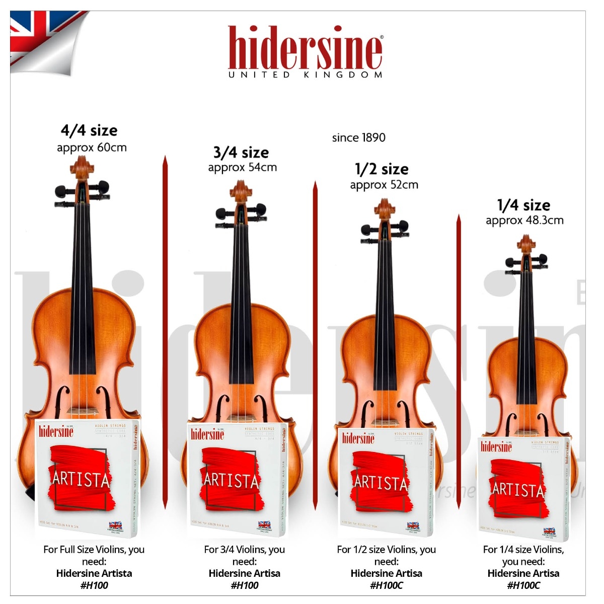 Hidersine Artista Violin E String – Premium Steel Core – 1/2 Size - Image 6