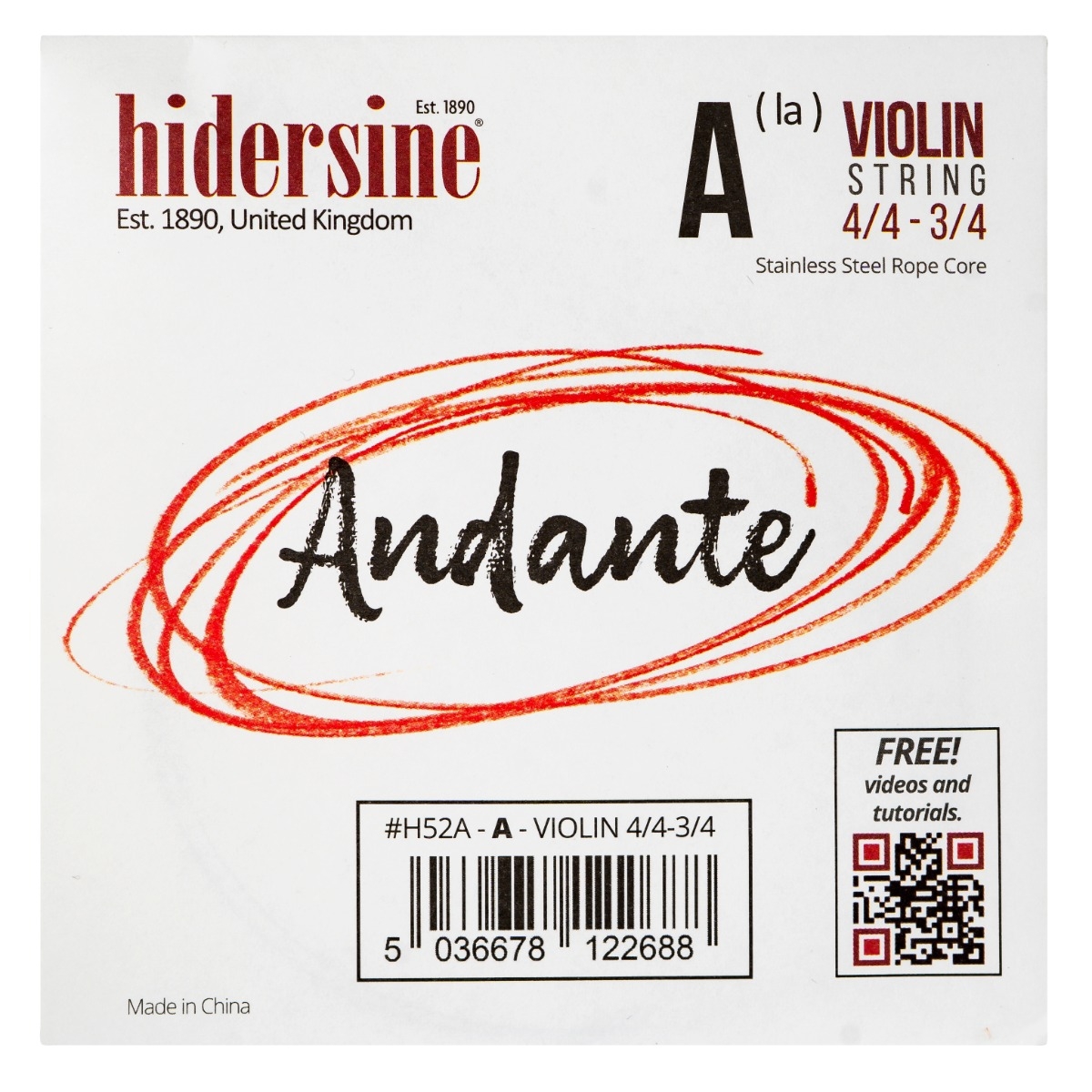 Hidersine Andante Violin A String 4/4 - 3/4 - Image 1