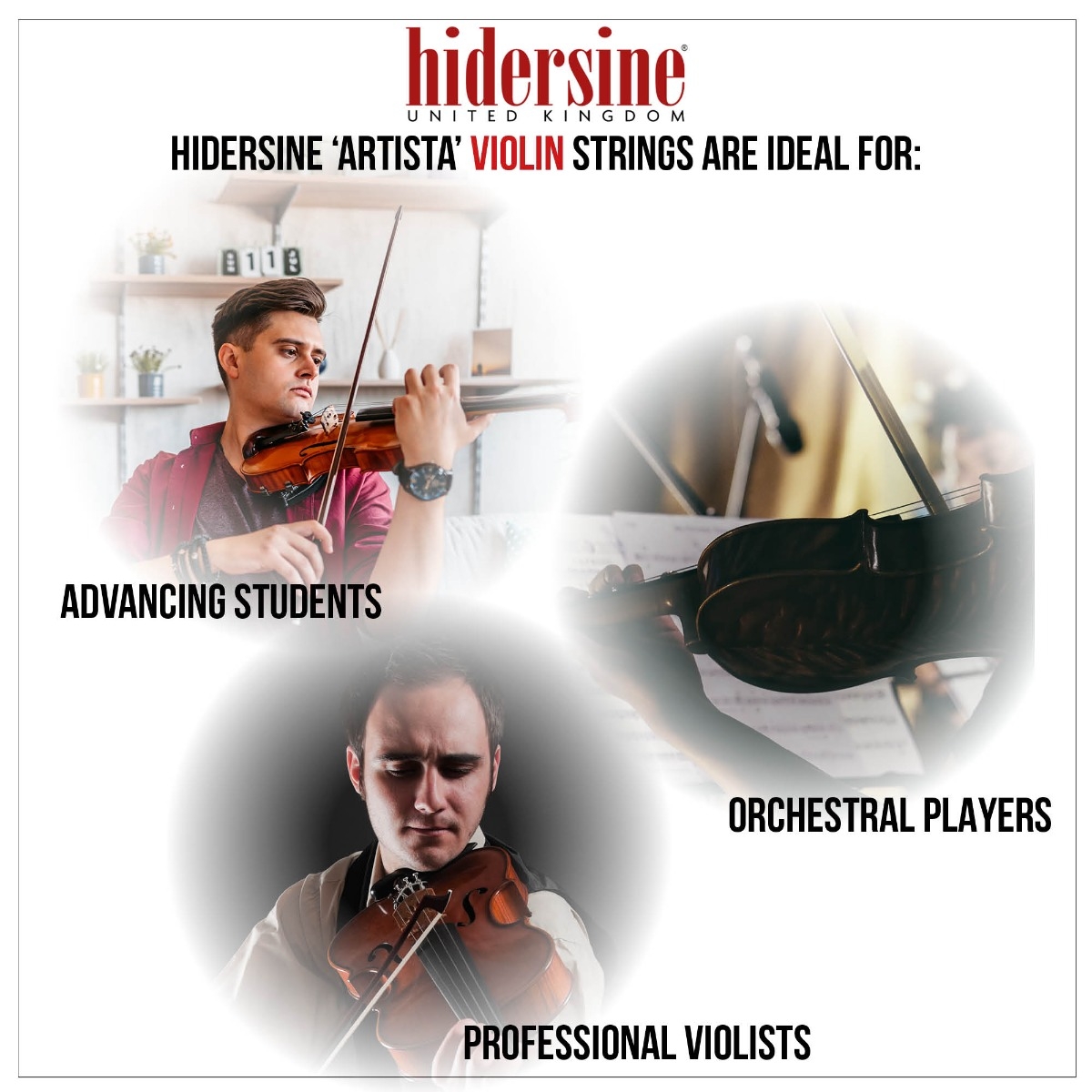 Hidersine Artista Violin A String – Aluminium Wound, Synthetic Core – 1/2 Size - Image 4