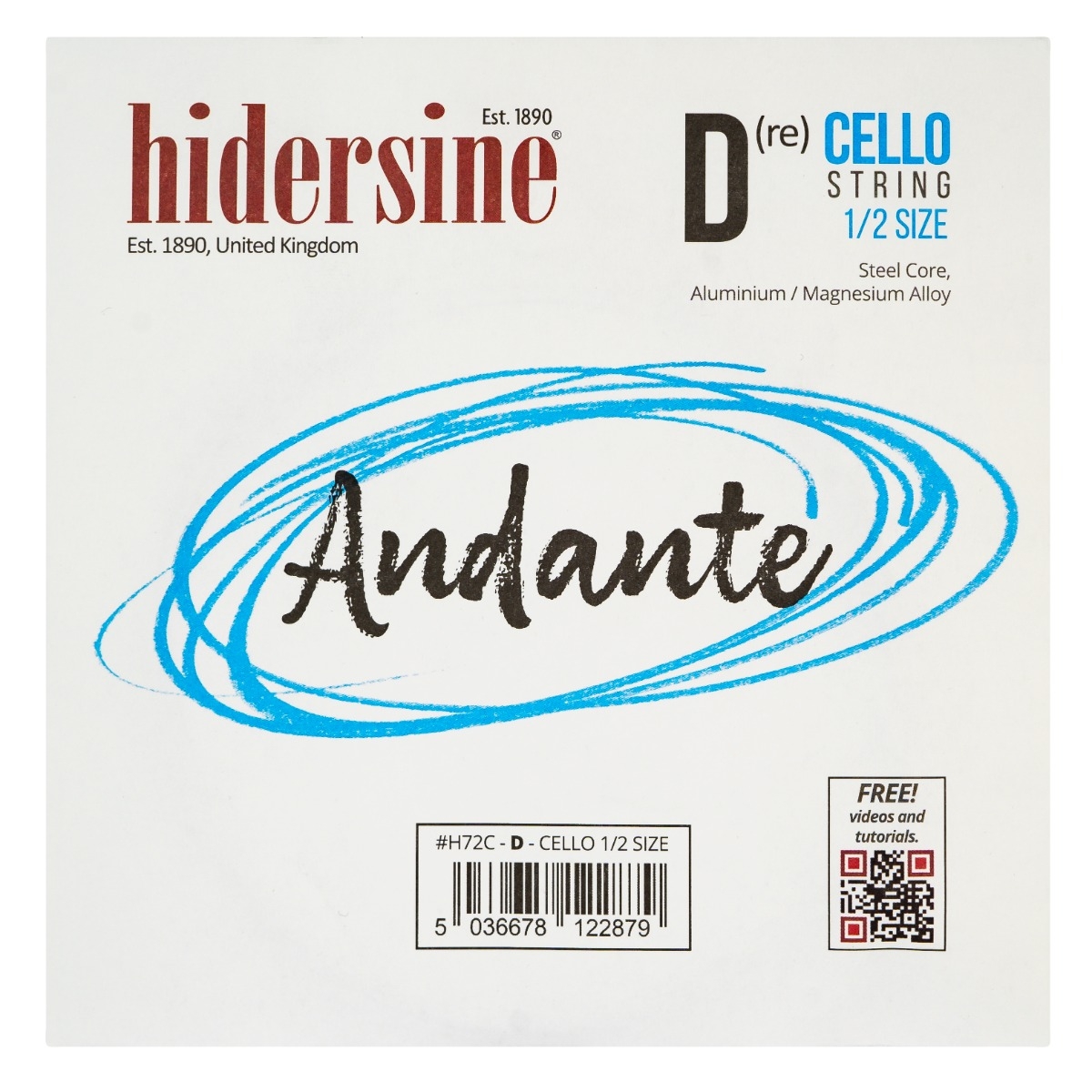 Hidersine Andante Cello D String 1/2 - Image 1