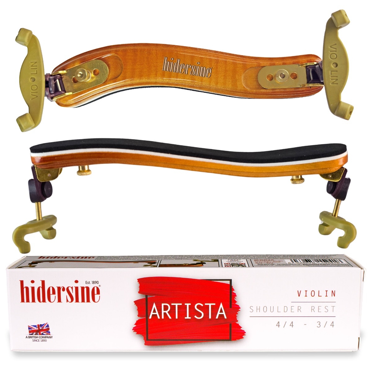 Hidersine ARTISTA Shoulder Rest - Violin 4/4 - 3/4 - Image 1