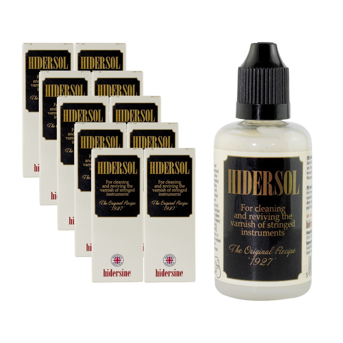 Hidersine HIDERSOL Violin Cleaner - Varnish Cleaner Preparation - BOX OF 10 - Image 1