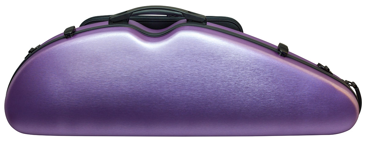 Hidersine Violin Case - Polycarbonate Halfmoon Brushed Purple - Image 1