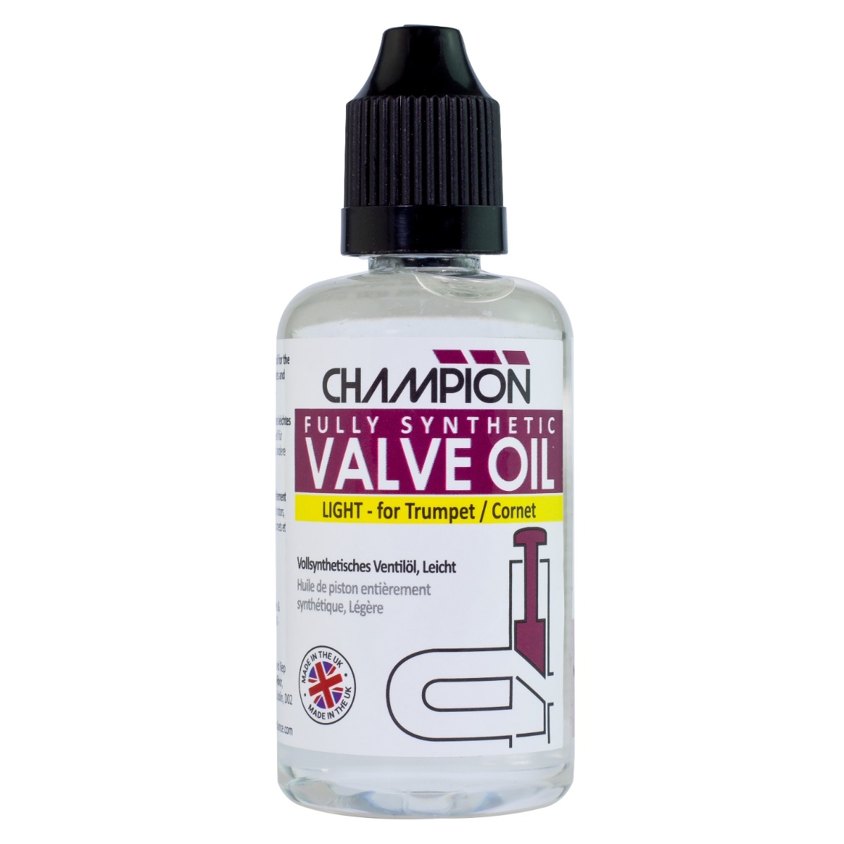 Champion Premium Fully Synthetic Valve Oil - Light - 50ml Bottle (similar to Blue Juice) - Image 2