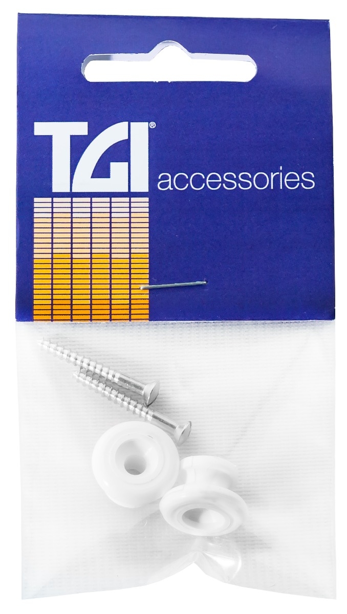TGI Guitar Strap Buttons White Plastic Pack of 2 - Image 2