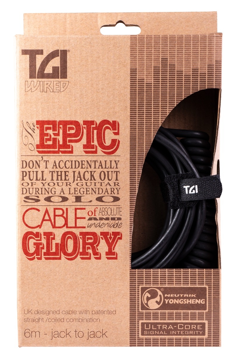 TGI Guitar Cable of Glory 6m 20ft - Straight/Coiled - Ultra-Core - Image 2