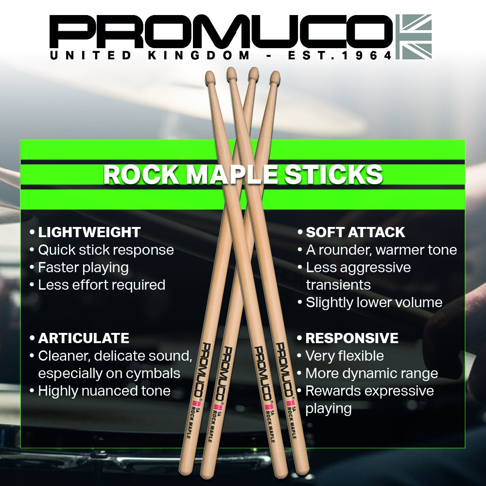 Promuco Drumsticks - Rock Maple 7A - Image 3