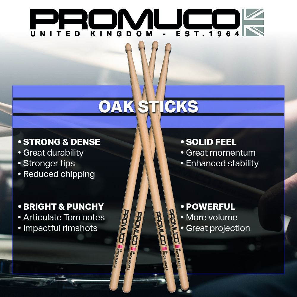 Promuco Drumsticks - Oak 5A - Image 3