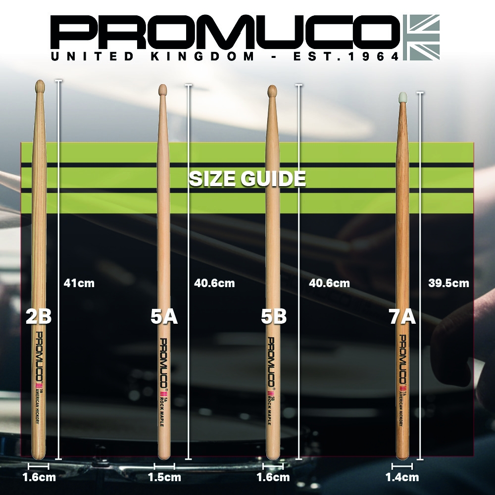 Promuco Drumsticks - Hickory 5B - Image 4