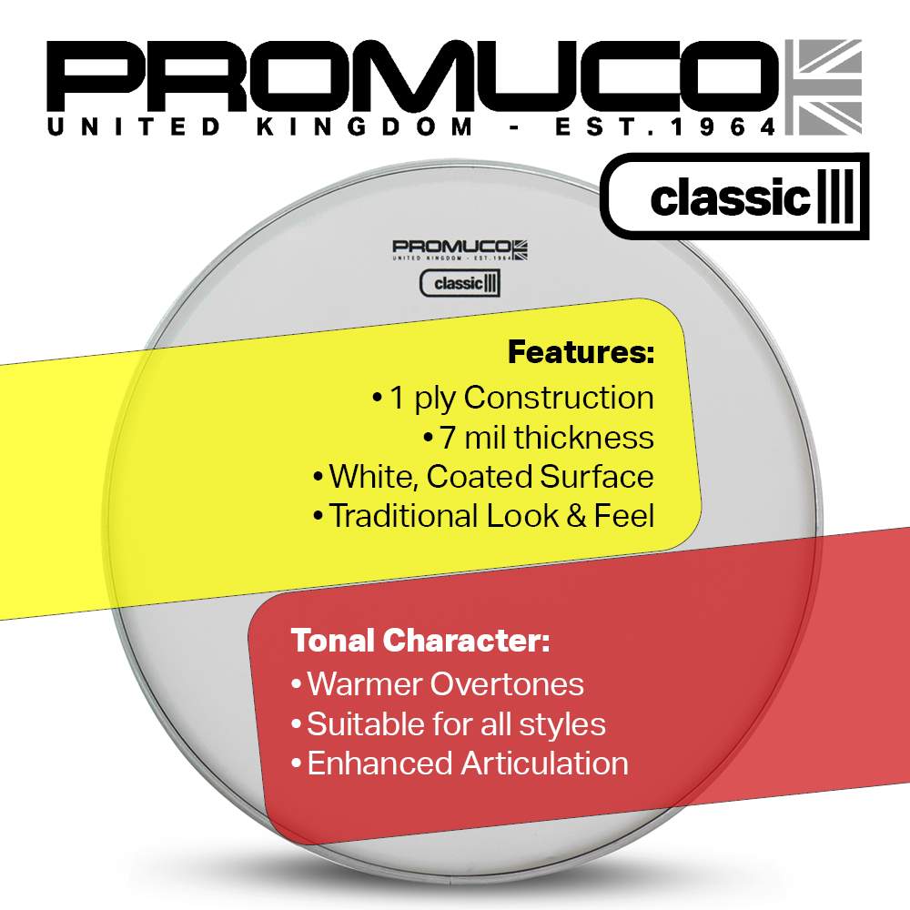 Promuco Classic Drumhead White Coated Tom/Snare 14" - Image 5