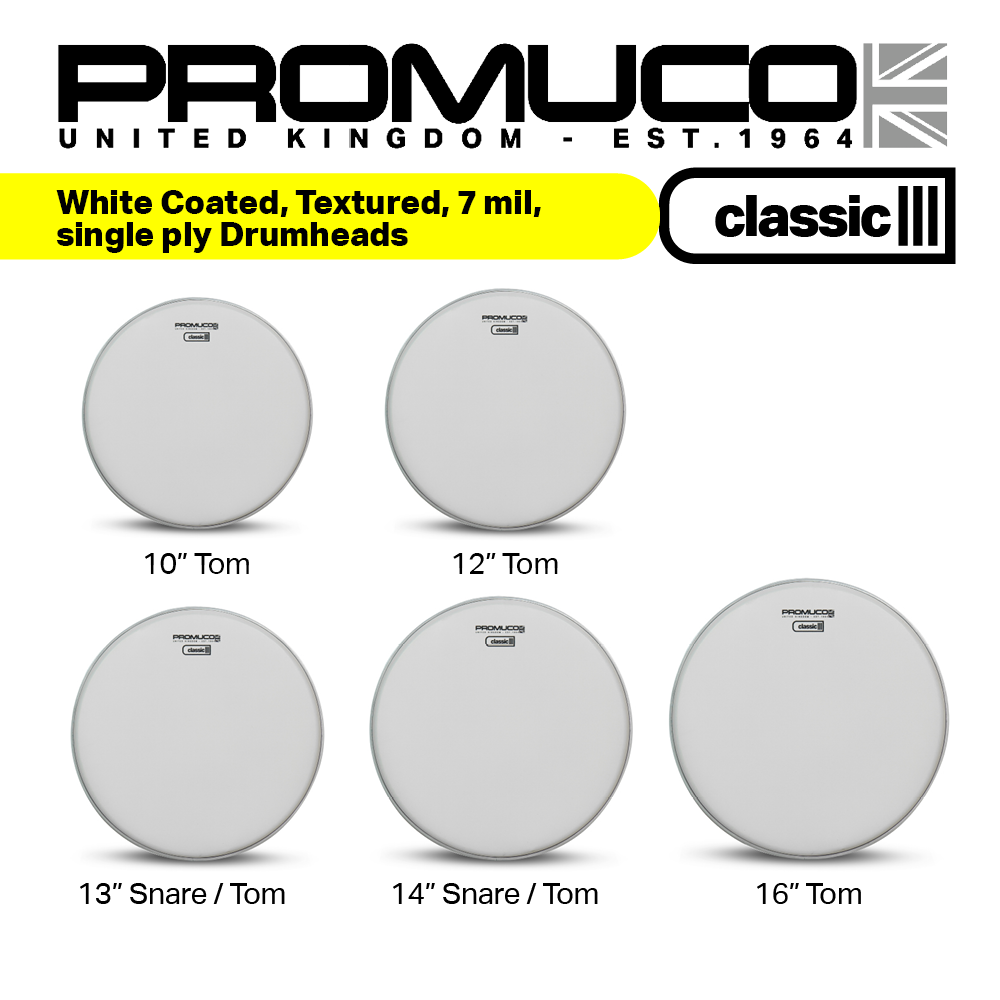 Promuco Classic Drumhead White Coated Tom/Snare 14" - Image 6