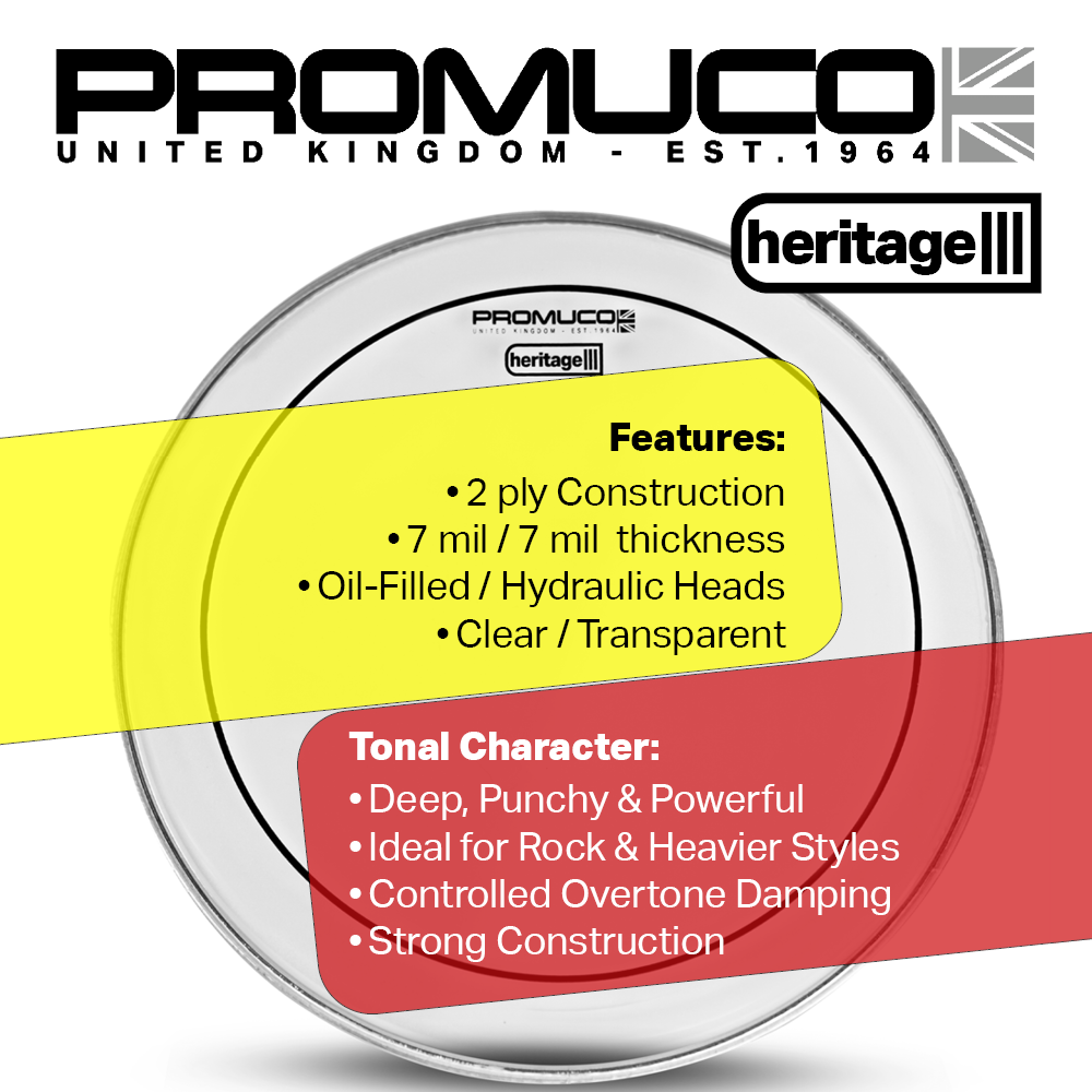 Promuco Heritage Drumhead 2-Ply Oil-Filled Bass Drum 20" - Image 5