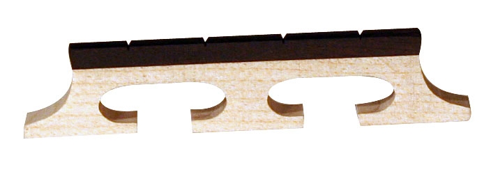 Barnes & Mullins Banjo Bridge. Ebony Inlay. Slotted 4 String. 1/2 - Image 1