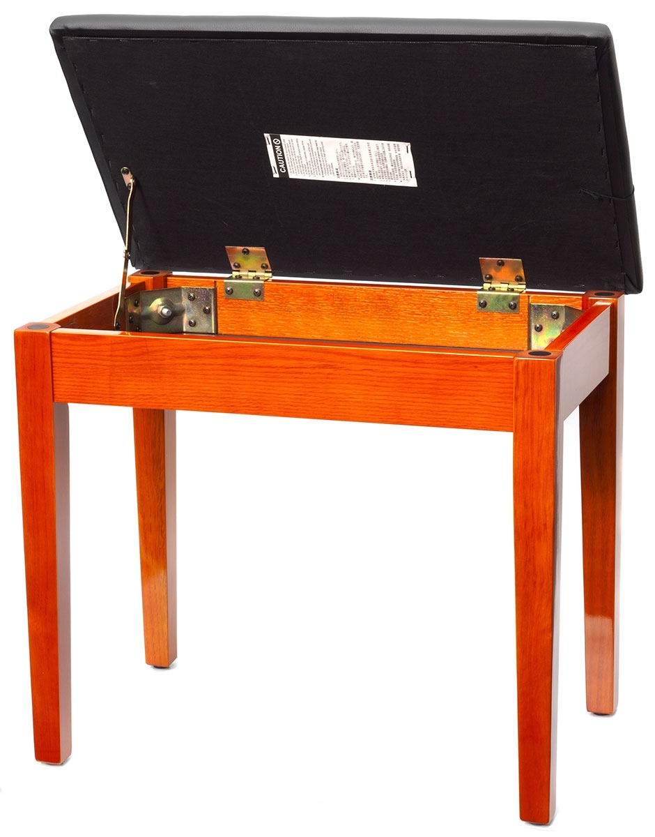 Montford Storage Piano Stool - Gloss Teak Finish - Image 2