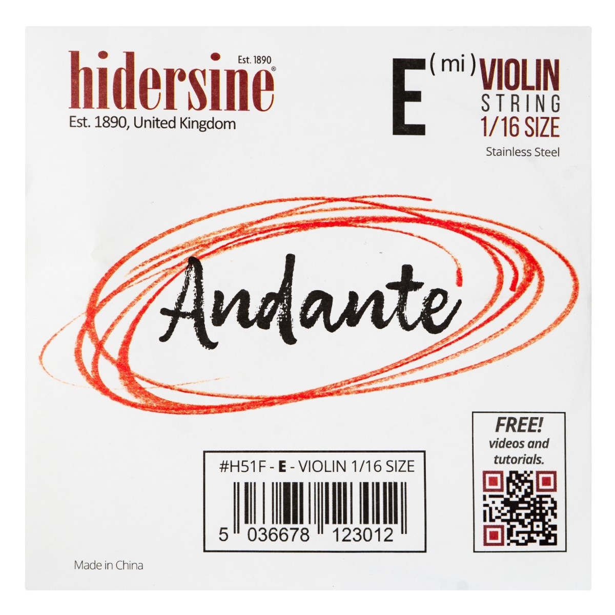 Hidersine Andante Violin E String 1/16 - Image 1