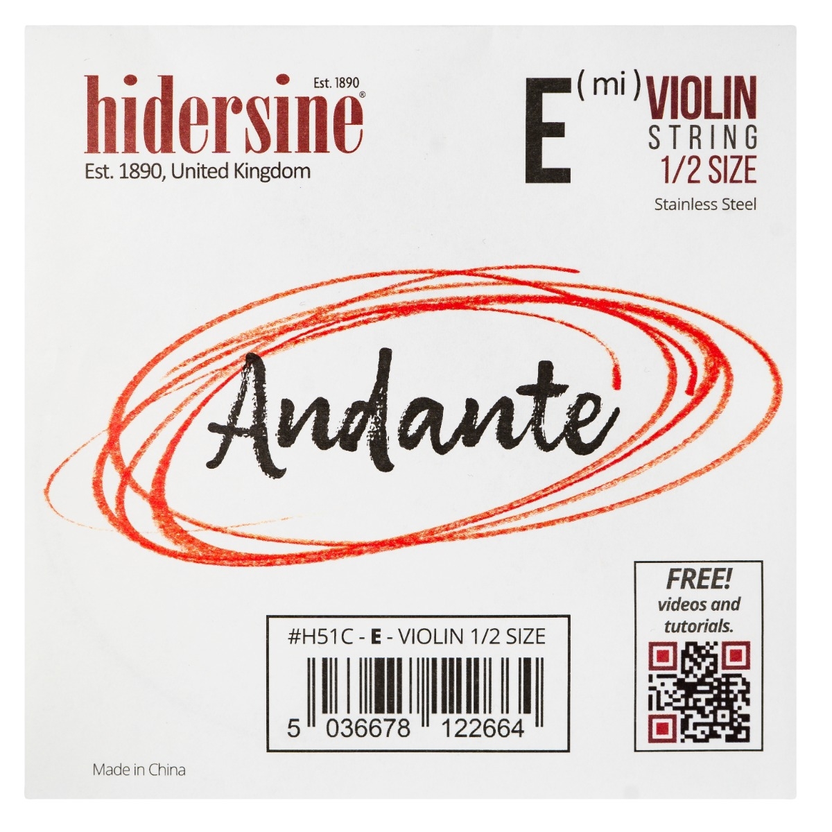 Hidersine Andante Violin E String 1/2 - Image 1