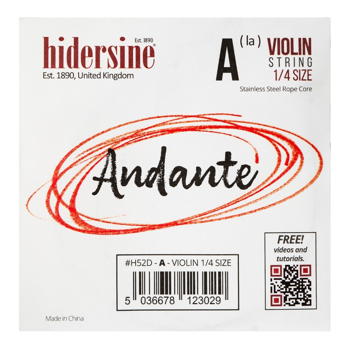 Hidersine Andante Violin A String 1/4 - Image 1