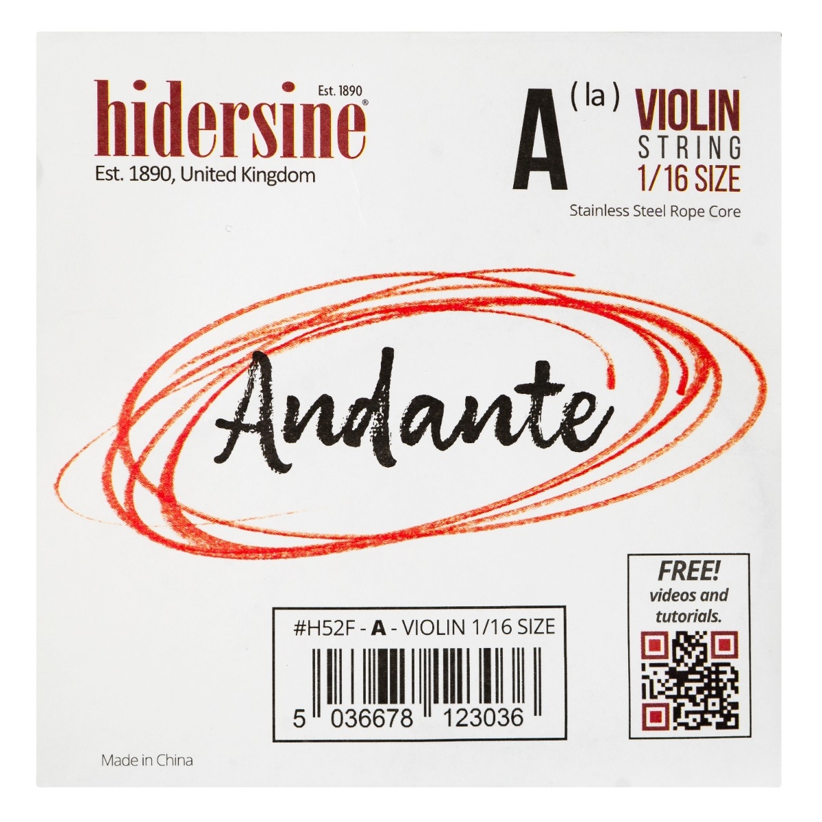 Hidersine Andante Violin A String 1/16 - Image 1