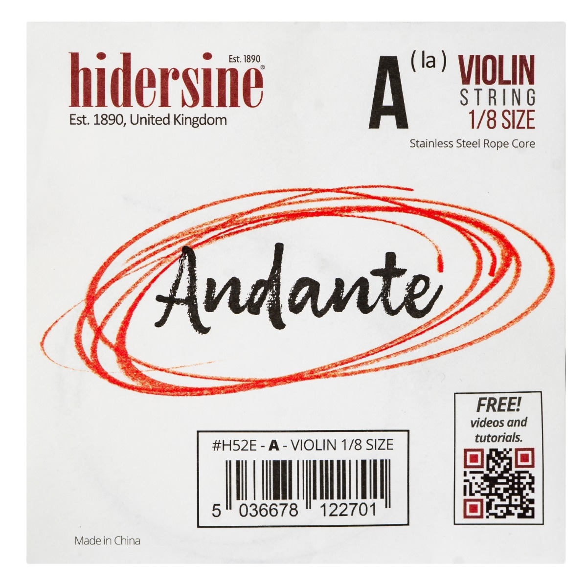 Hidersine Andante Violin A String 1/8 - Image 1