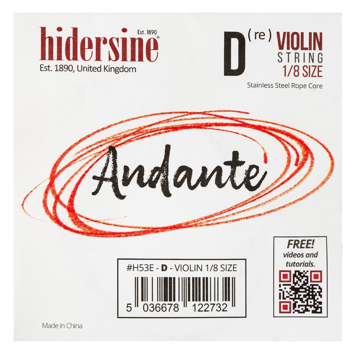 Hidersine Andante Violin D String 1/8 - Image 1