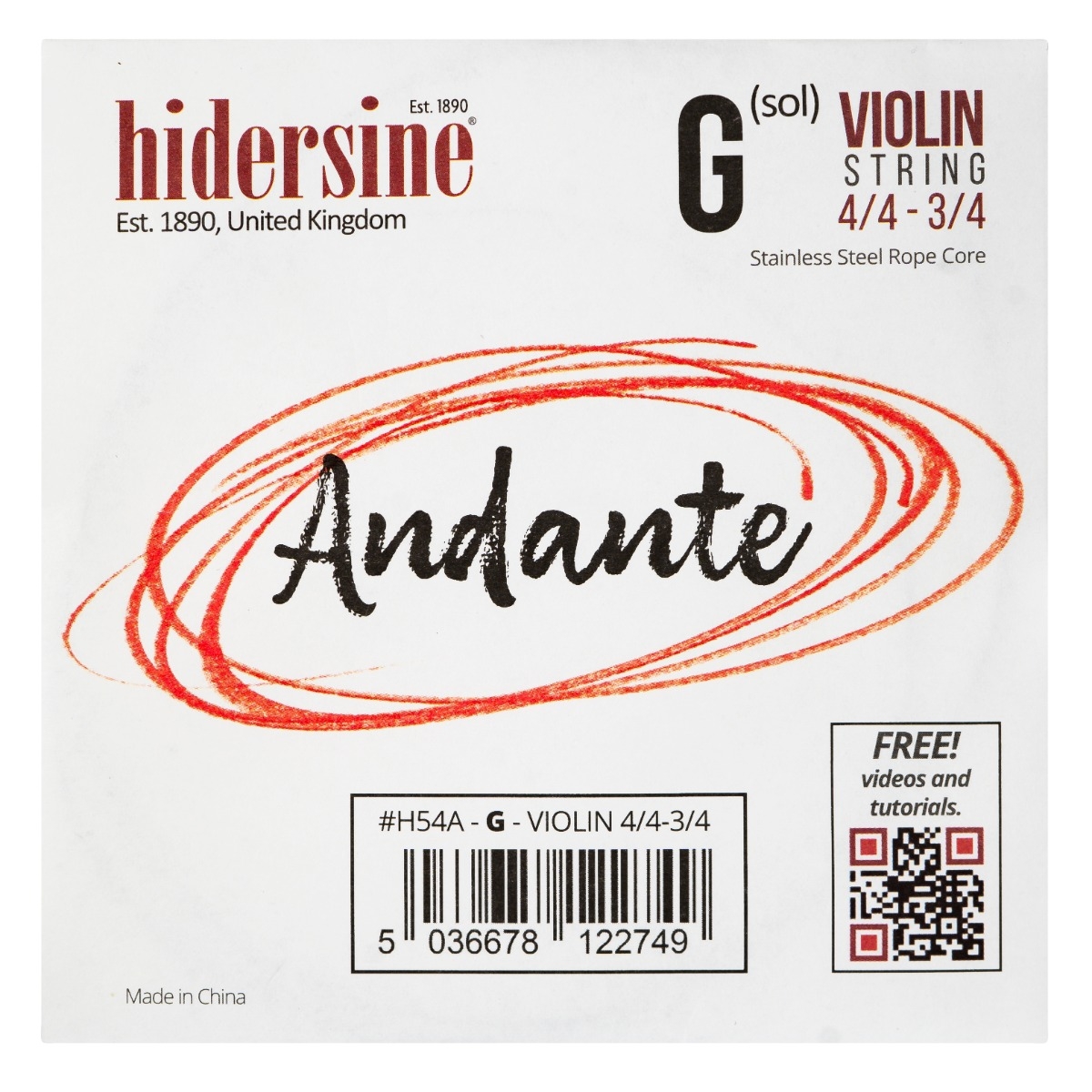 Hidersine Andante Violin G String 4/4 - 3/4 - Image 1