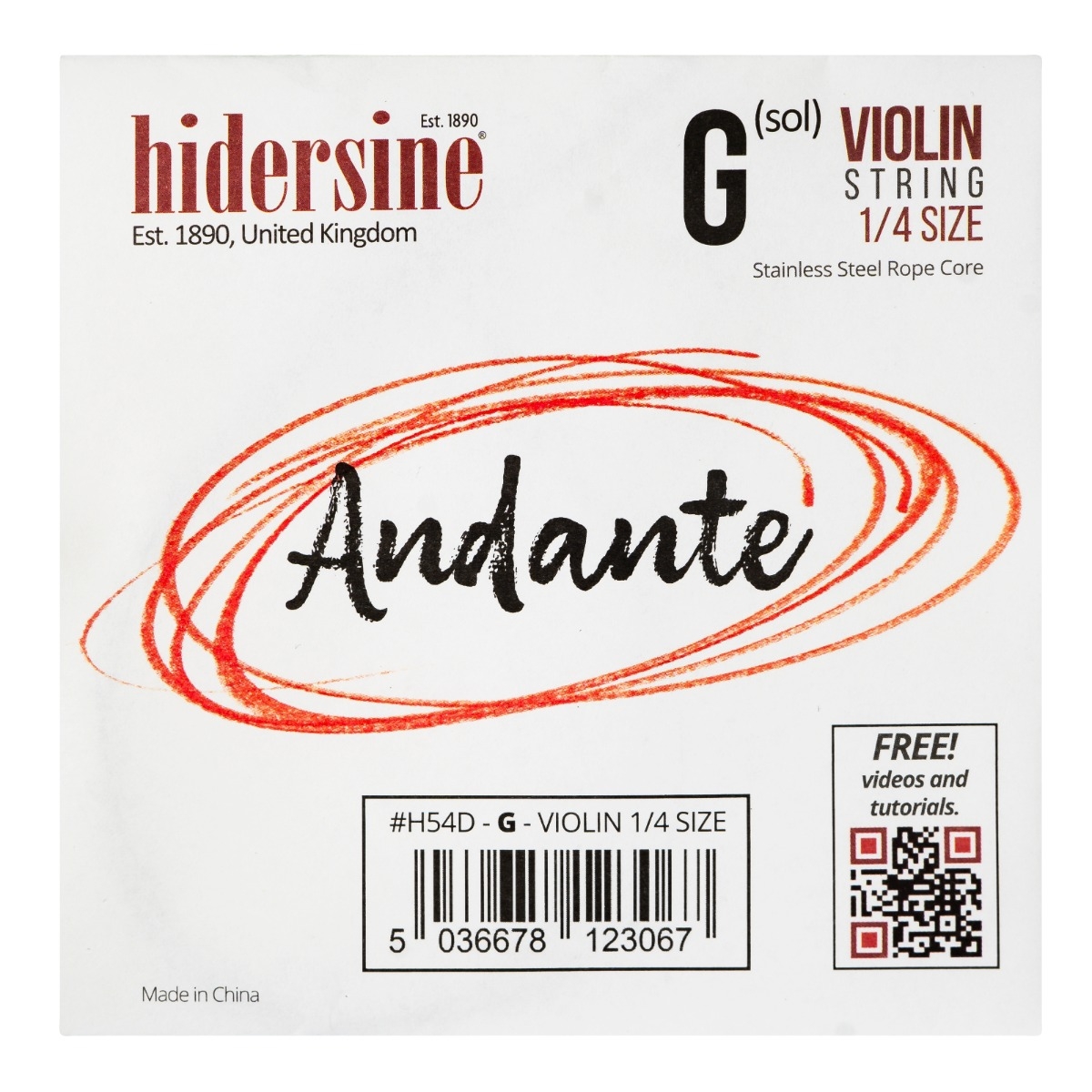Hidersine Andante Violin G String 1/4 - Image 1