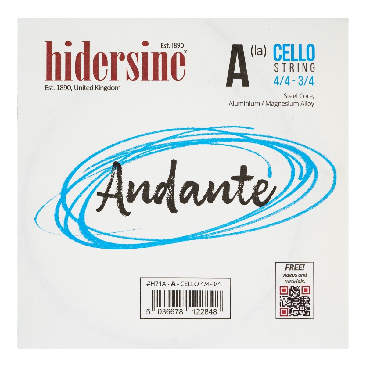 Hidersine Andante Cello A String 4/4 - 3/4 - Image 1