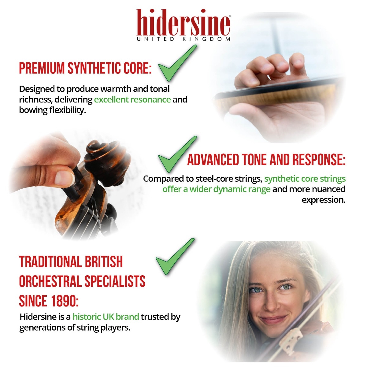 Hidersine Artista Violin G String – Silver Wound, Synthetic Core – 1/2 Size - Image 4