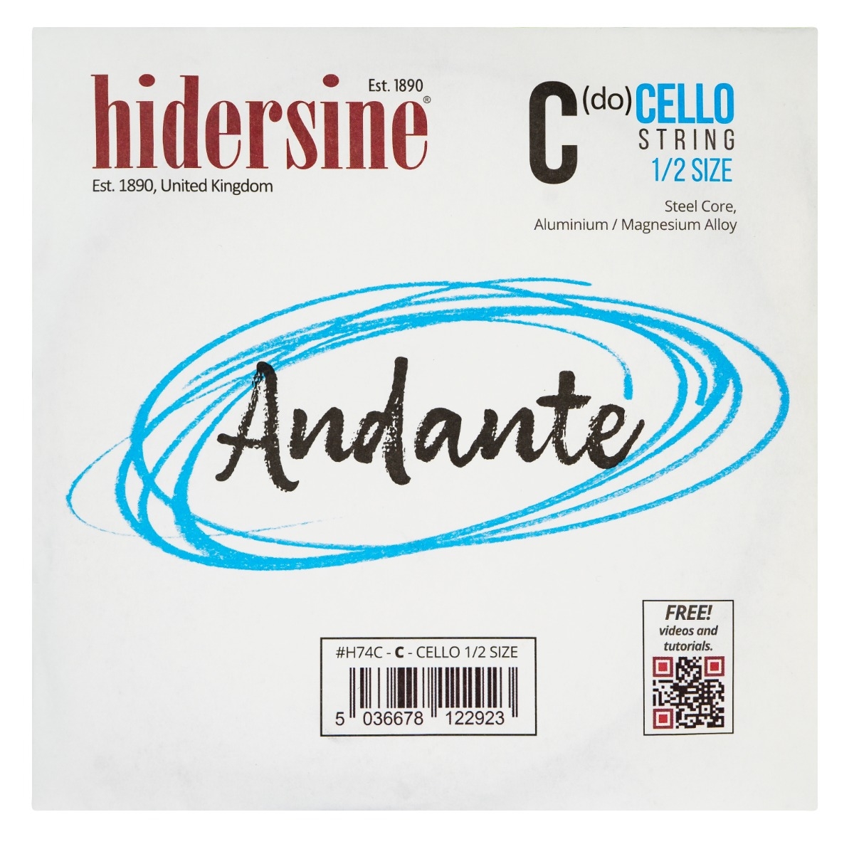 Hidersine Andante Cello C String 4/4 - 3/4 - Image 1