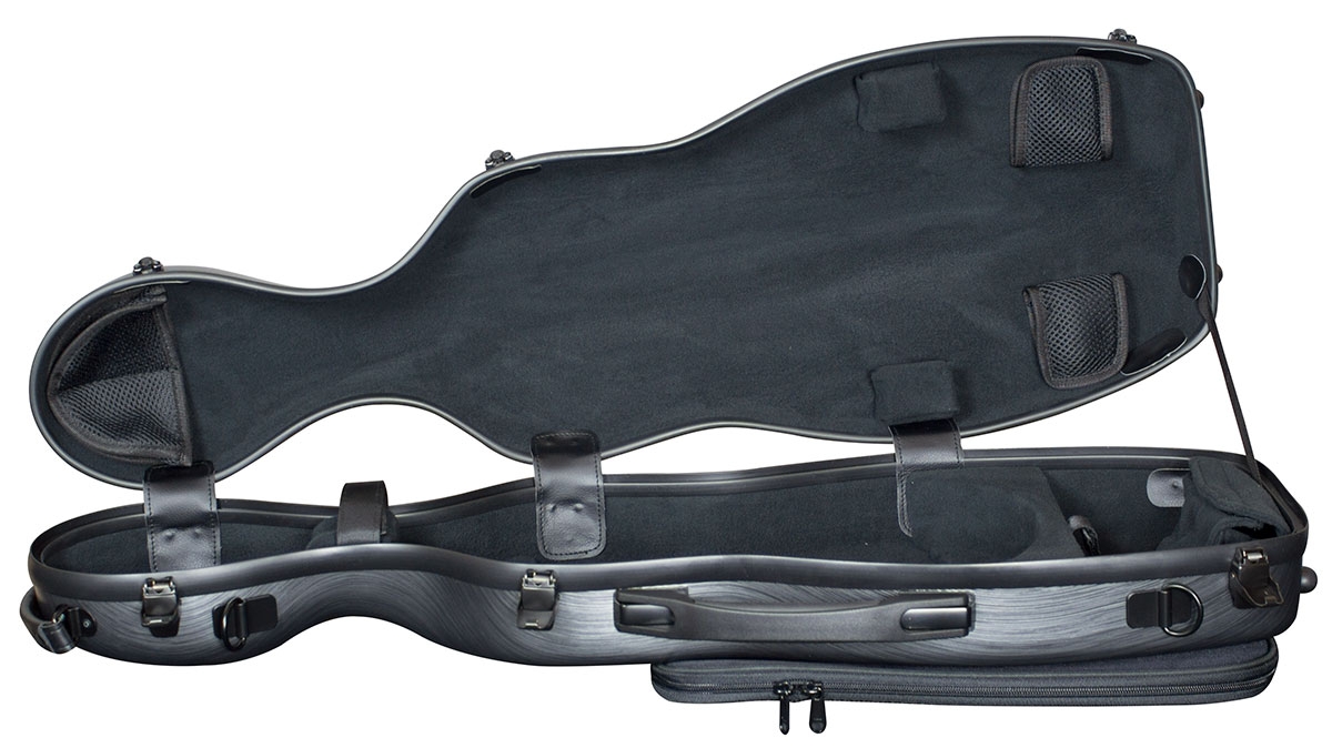 Hidersine Violin Case - Polycarbonate Gourd Brushed Silver - Image 2