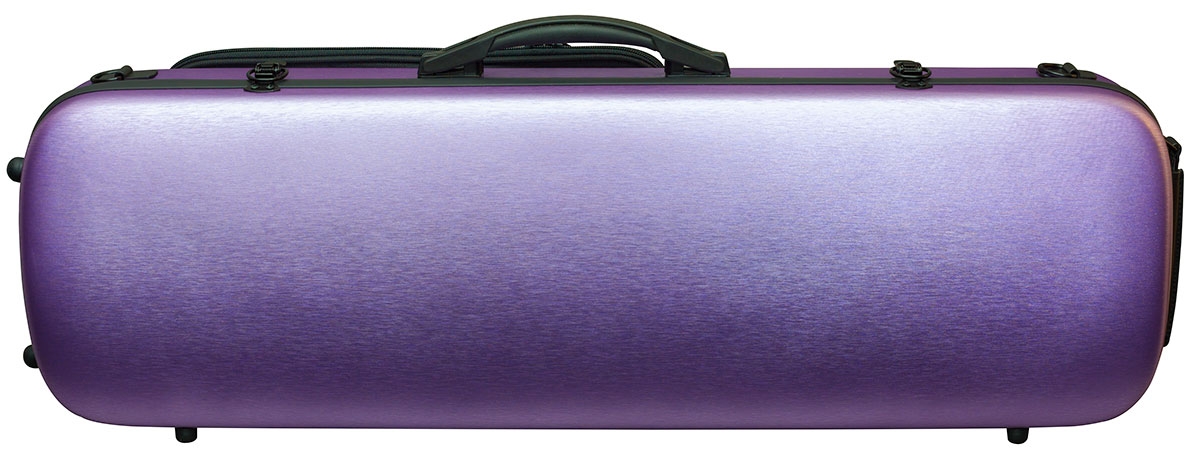Hidersine Violin Case - Polycarbonate Oblong Brushed Purple - Image 1