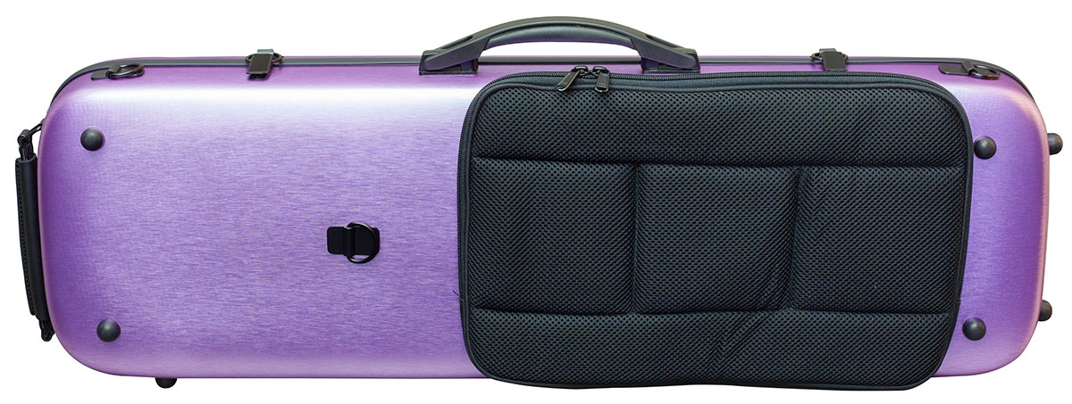 Hidersine Violin Case - Polycarbonate Oblong Brushed Purple - Image 4