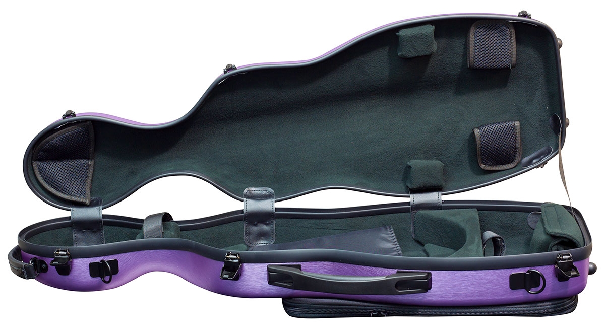 Hidersine Violin Case - Polycarbonate Gourd Brushed Purple - Image 3