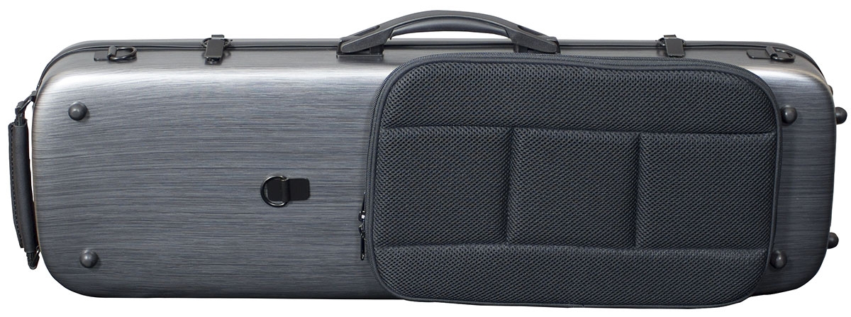 Hidersine Violin Case - Polycarbonate Oblong Brushed Silver - Image 3