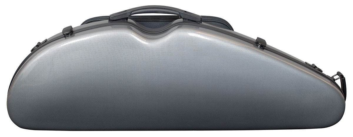 Hidersine Violin Case - Polycarbonate Halfmoon Carbon Fibre Effect - Image 1