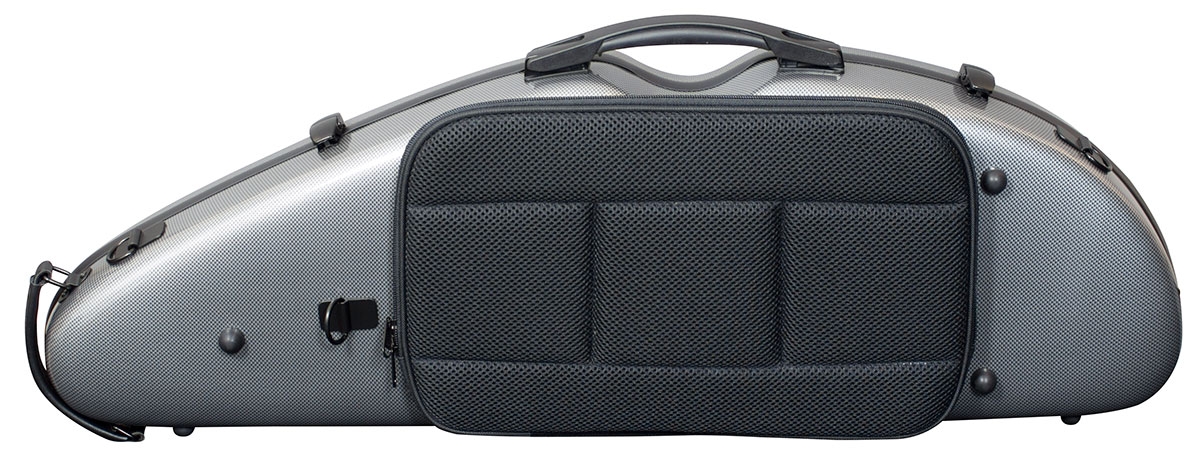 Hidersine Violin Case - Polycarbonate Halfmoon Carbon Fibre Effect - Image 3