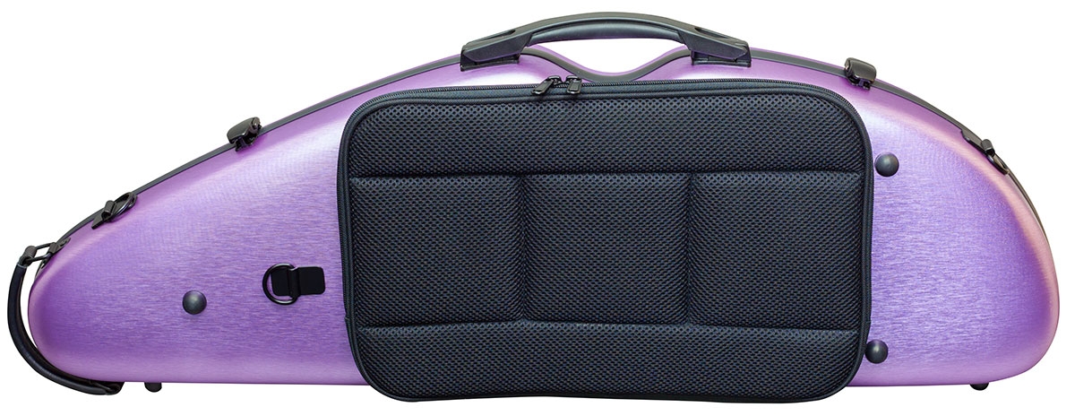 Hidersine Violin Case - Polycarbonate Halfmoon Brushed Purple - Image 3
