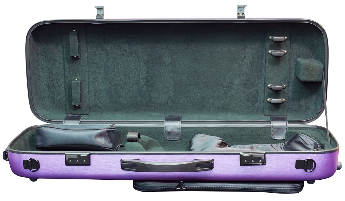 Hidersine Viola Case - Polycarbonate Oblong Brushed Purple - Image 4