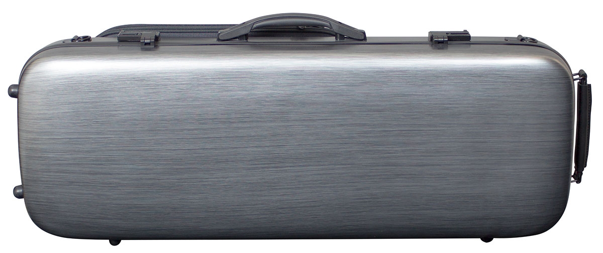 Hidersine Viola Case - Polycarbonate Oblong Brushed Silver - Image 1