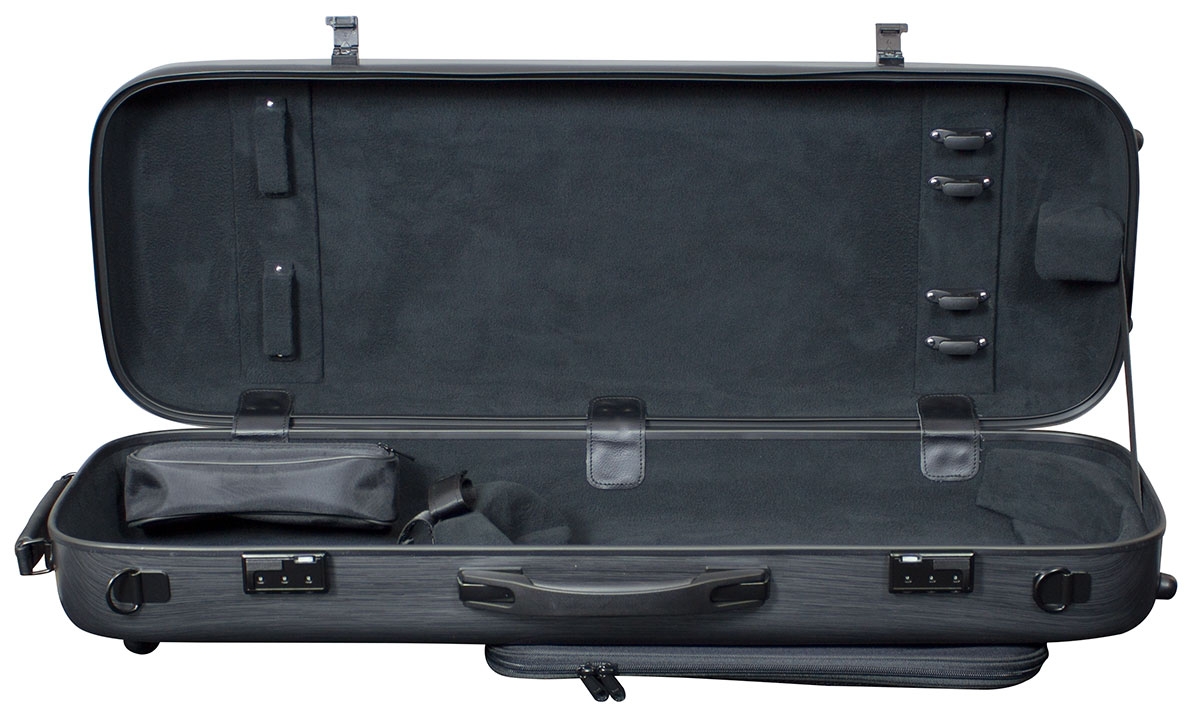 Hidersine Viola Case - Polycarbonate Oblong Brushed Silver - Image 3