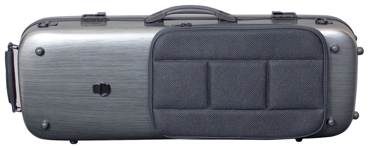Hidersine Viola Case - Polycarbonate Oblong Brushed Silver - Image 4