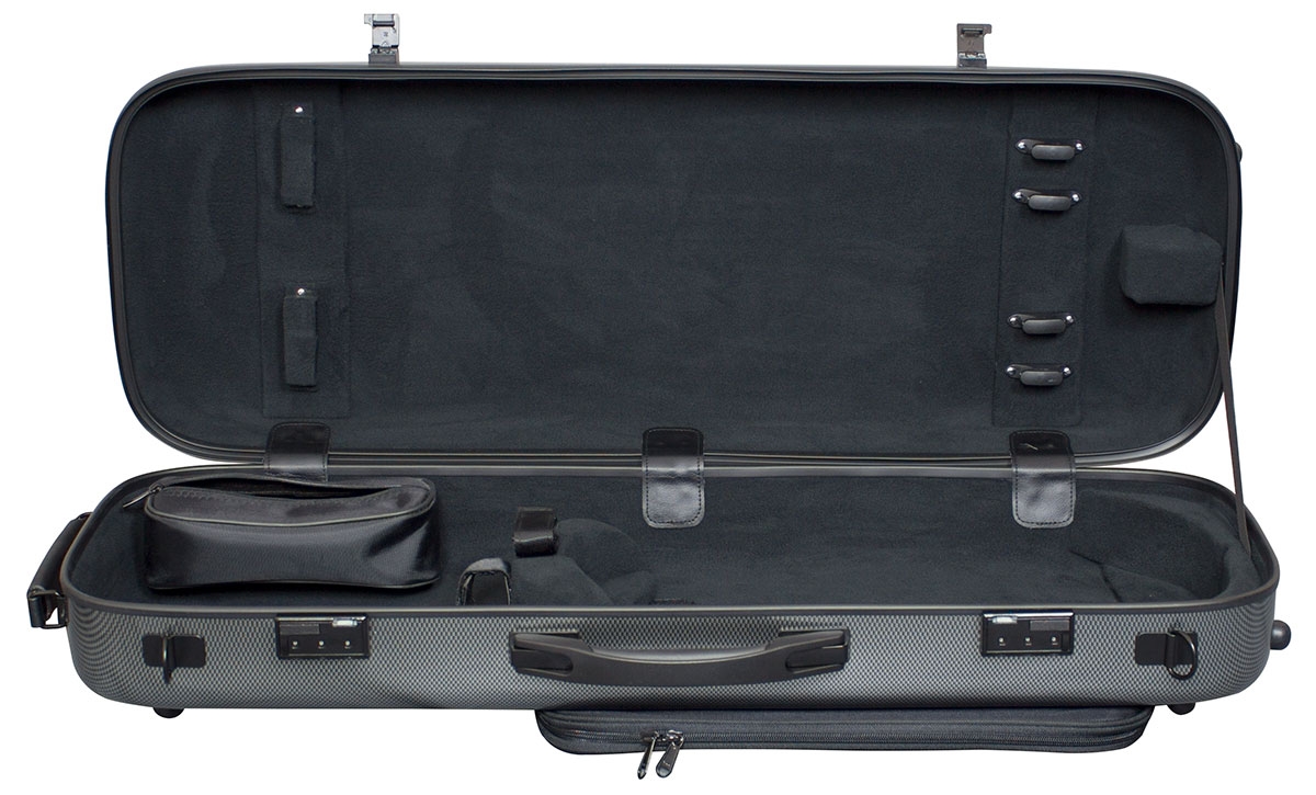 Hidersine Viola Case - Polycarbonate Oblong Carbon Fibre Effect - Image 4