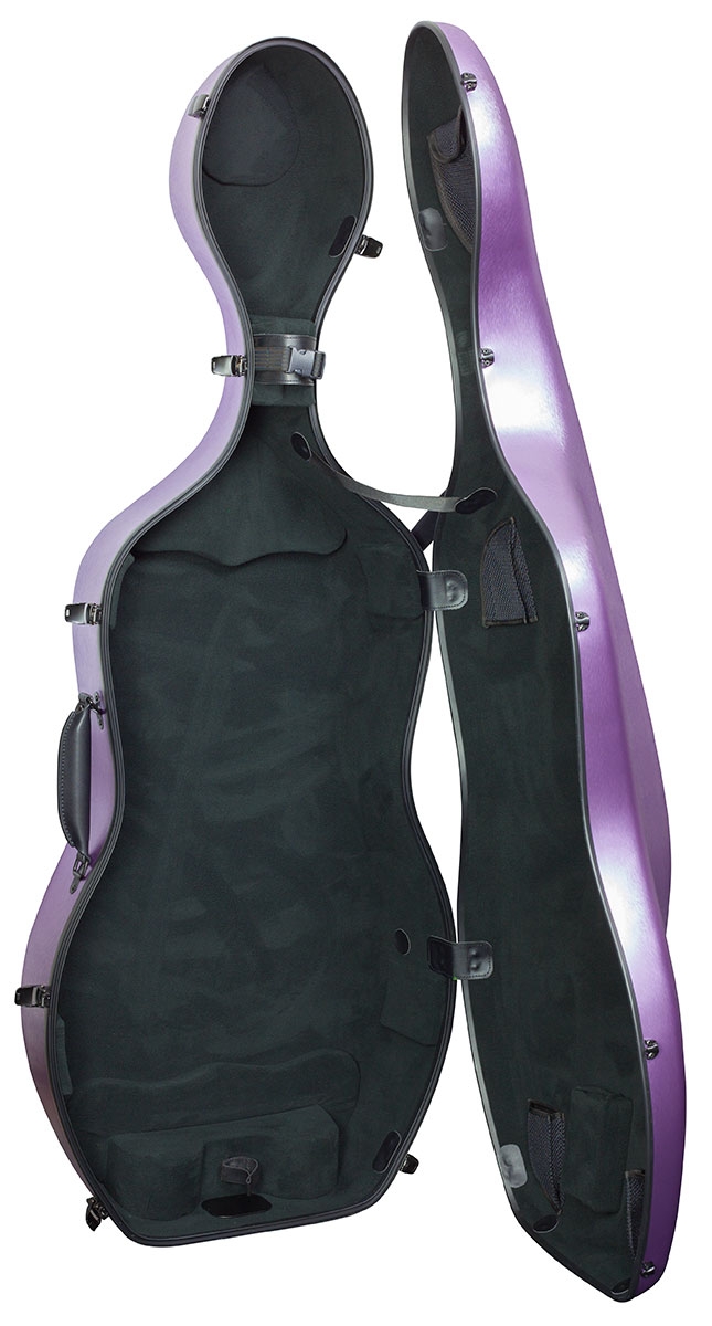 Hidersine Cello Case - Polycarbonate Brushed Purple - Image 3